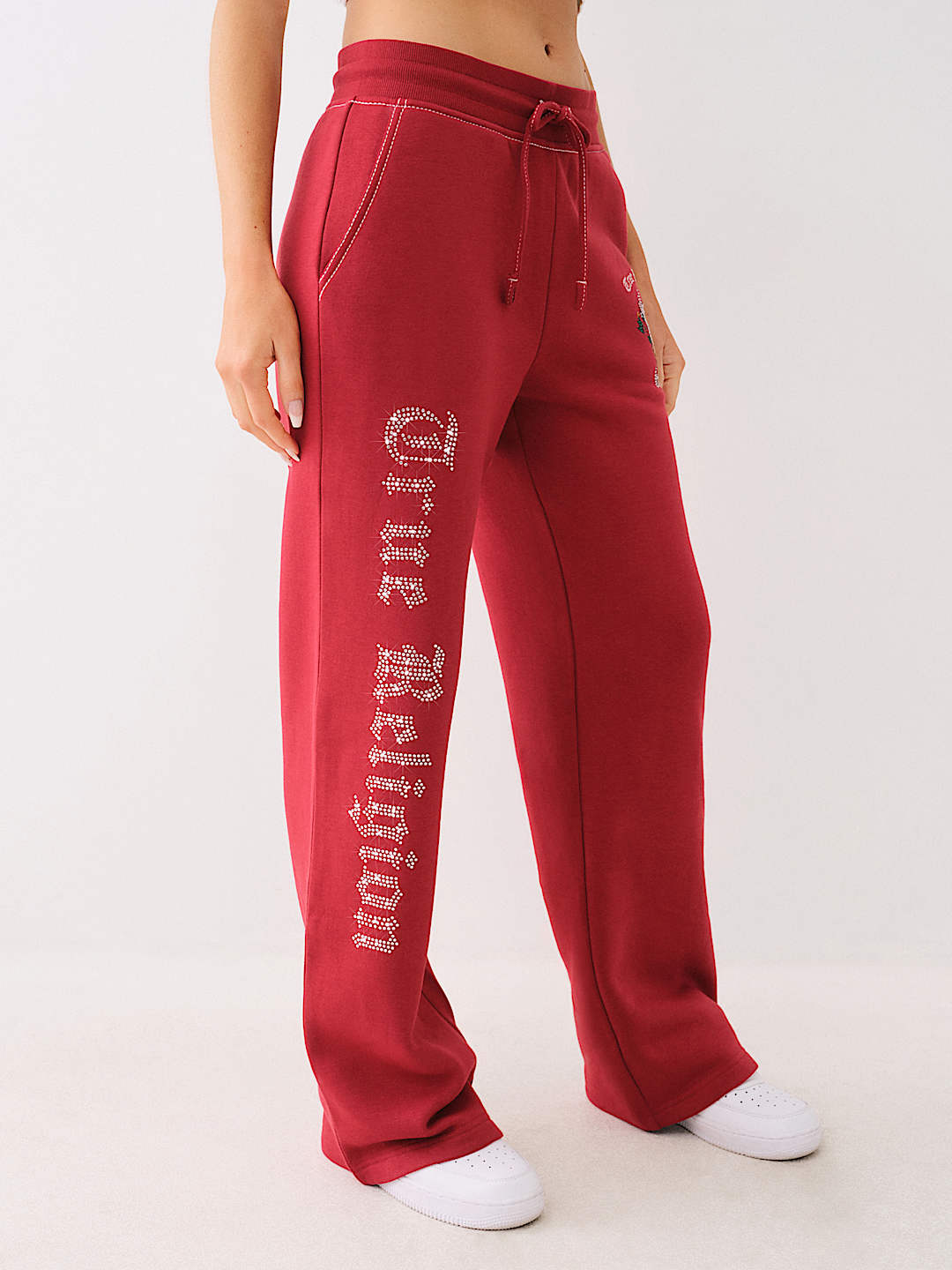 PANTALON EN MOLLETON AVEC LOGO CRISTAL BIG T, image 3