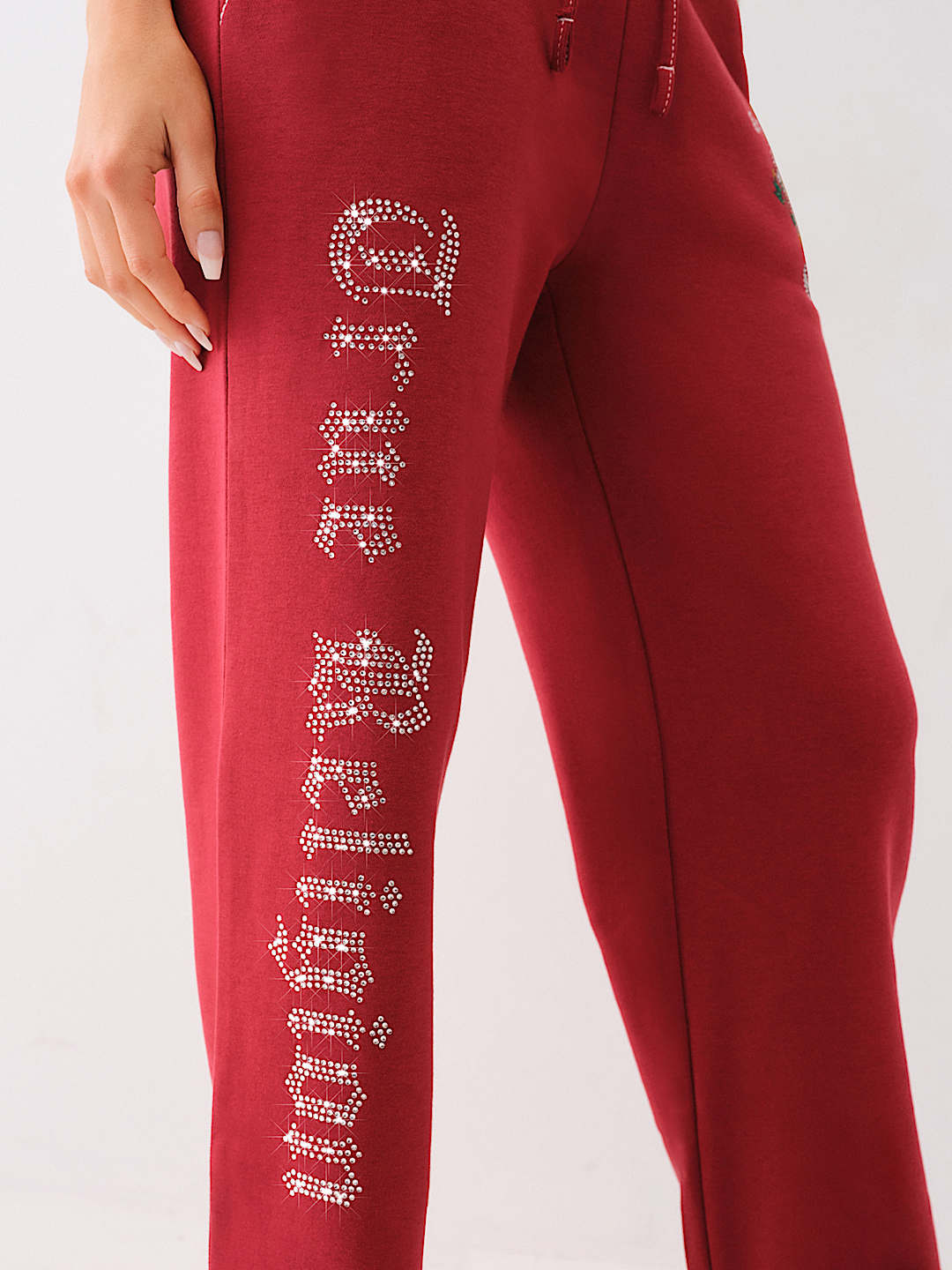 PANTALON EN MOLLETON AVEC LOGO CRISTAL BIG T, image 4