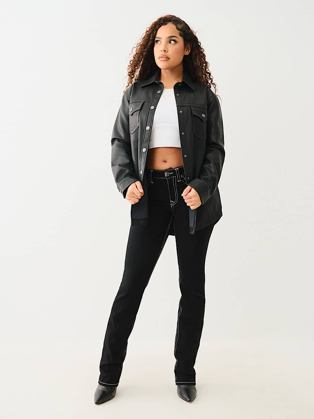 BILLIE MID RISE BIG T LUREX STRAIGHT JEAN