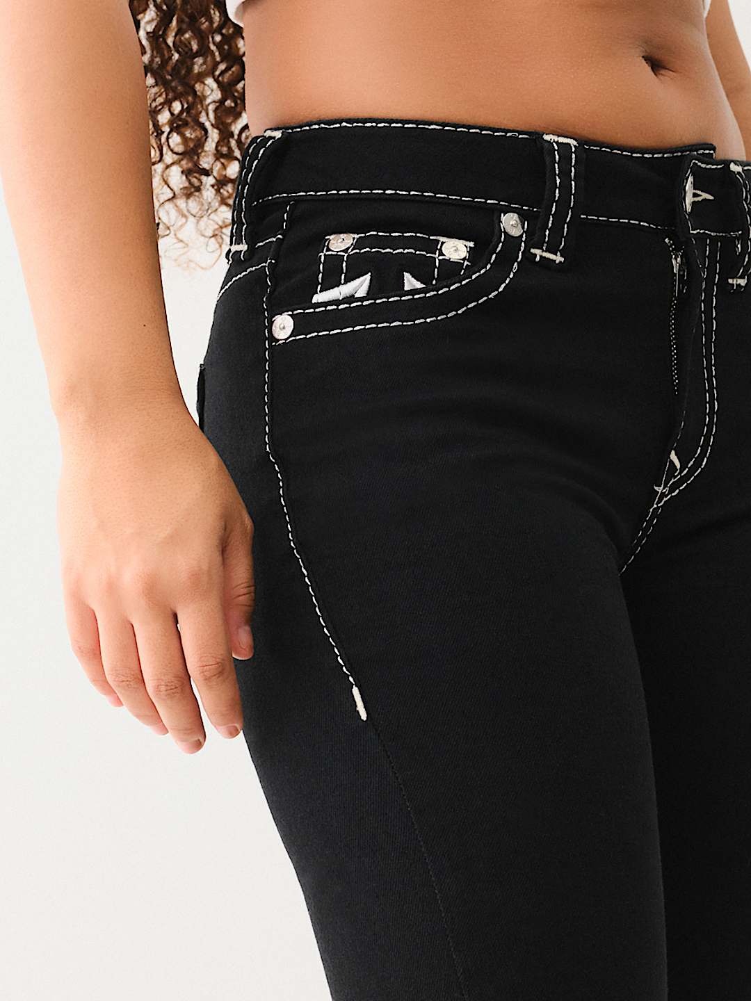 BILLIE MID RISE BIG T LUREX STRAIGHT JEAN