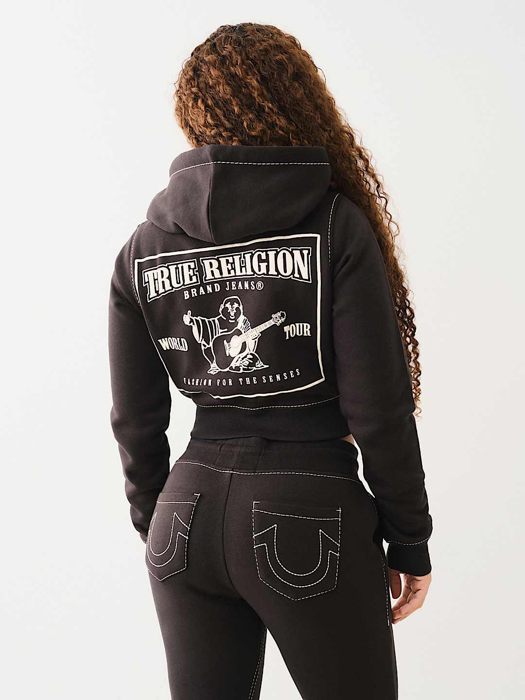 CROP BIG T ZIP HOODIE