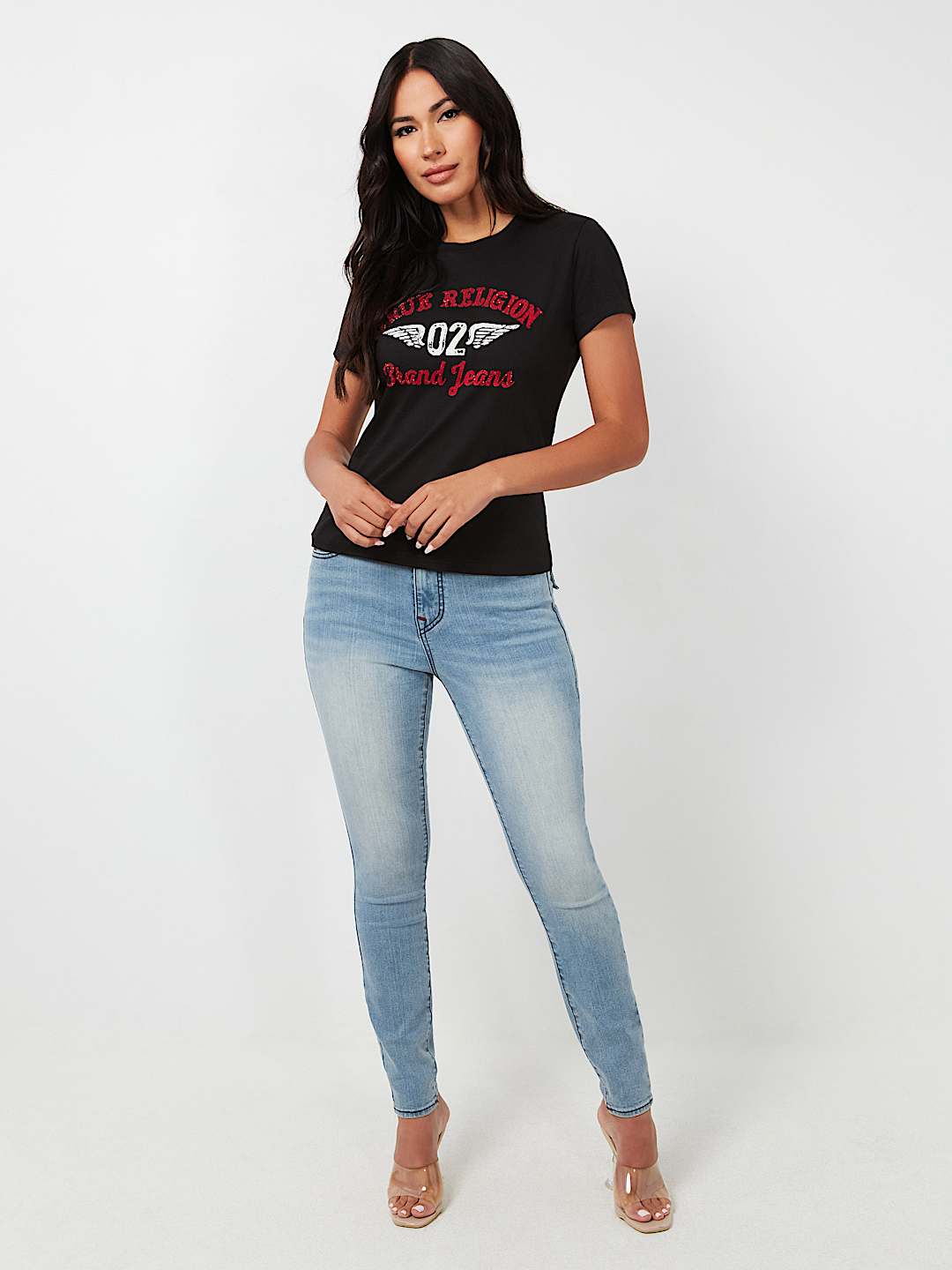 CRYSTAL ARCHED LOGO WING TEE, image 2
