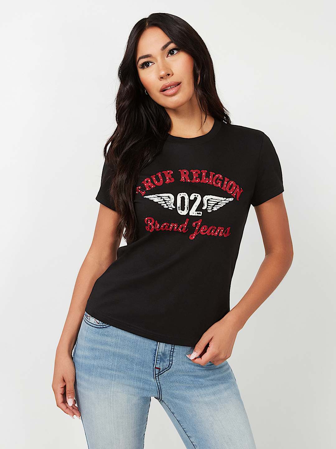 CRYSTAL ARCHED LOGO WING TEE, image 4