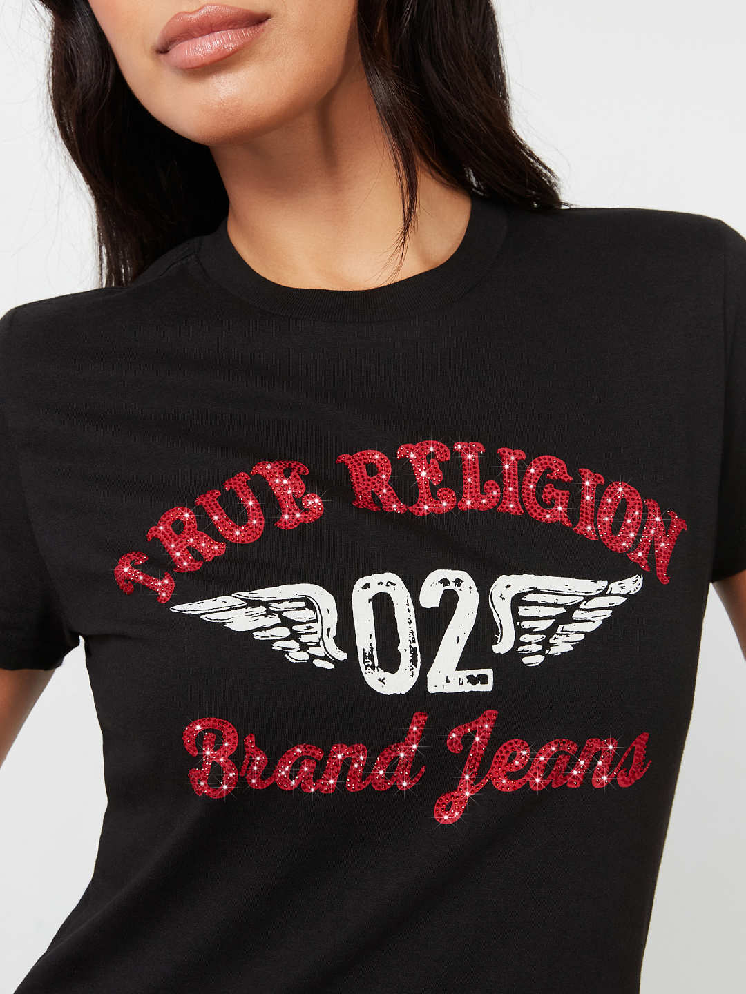 CRYSTAL ARCHED LOGO WING TEE, image 1