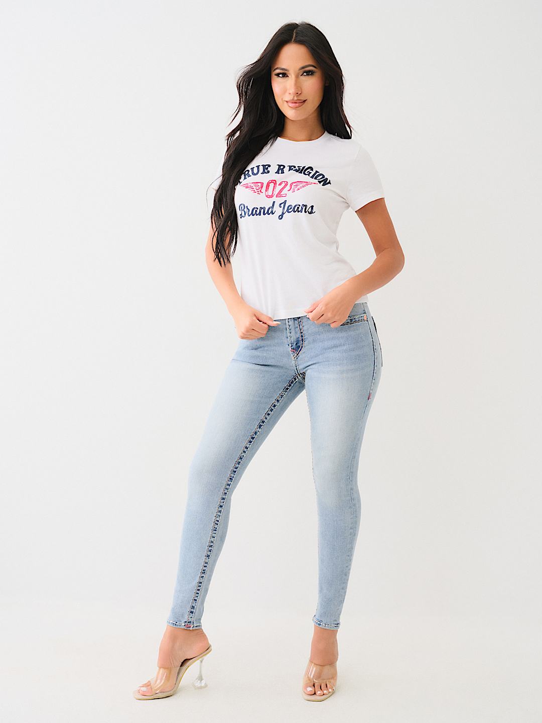 CRYSTAL ARCHED LOGO WING TEE