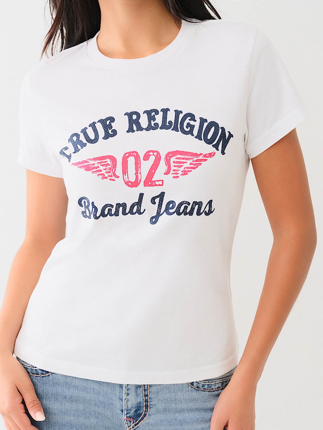 CRYSTAL ARCHED LOGO WING TEE, image 1