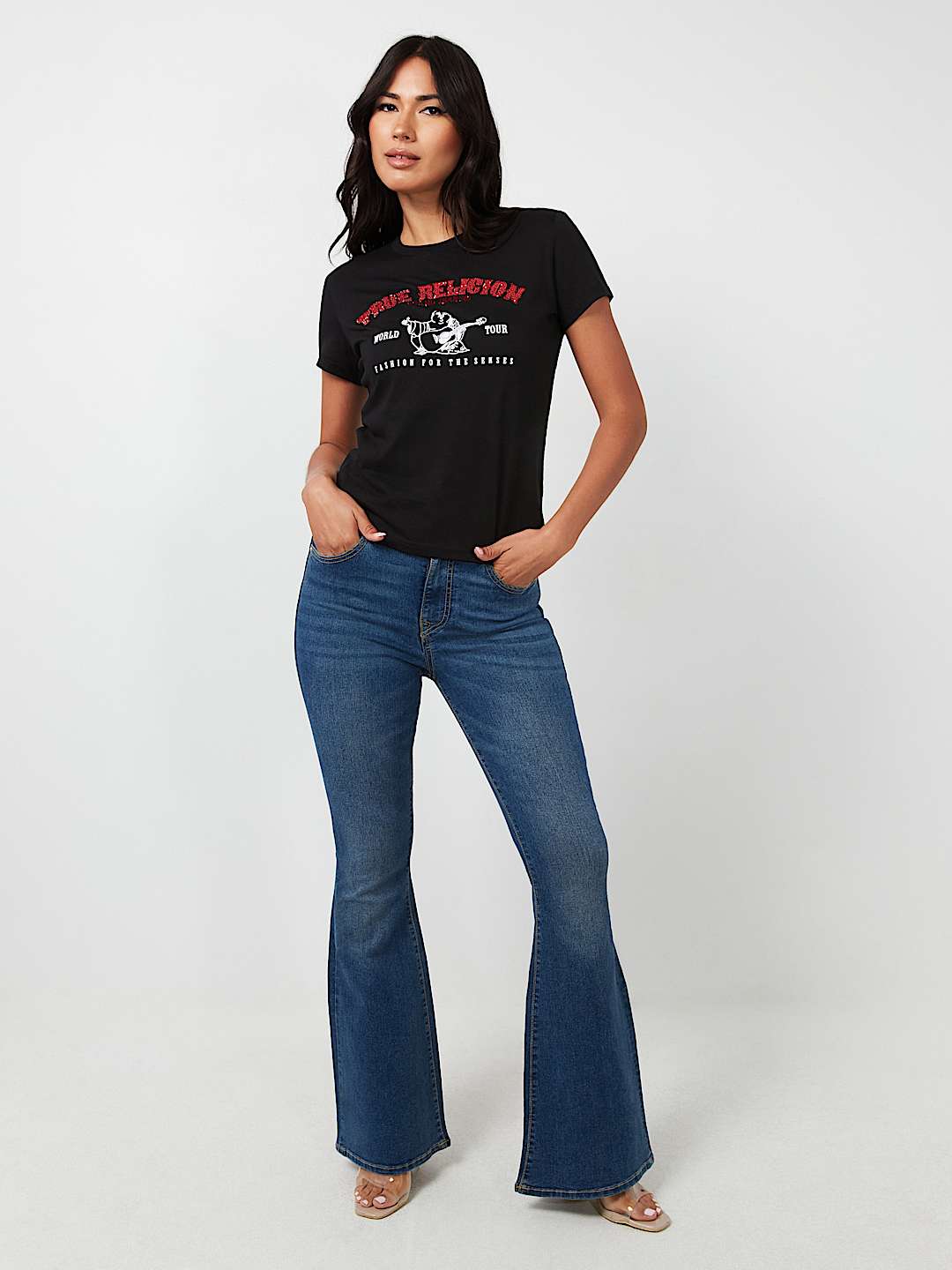 CRYSTAL ARCHED LOGO SLIM TEE