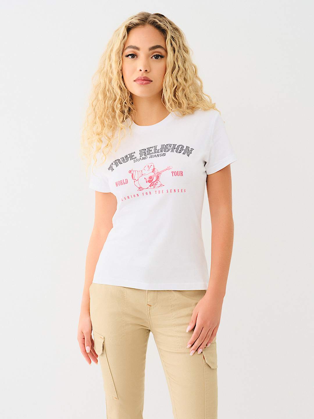 CRYSTAL ARCHED LOGO SLIM TEE