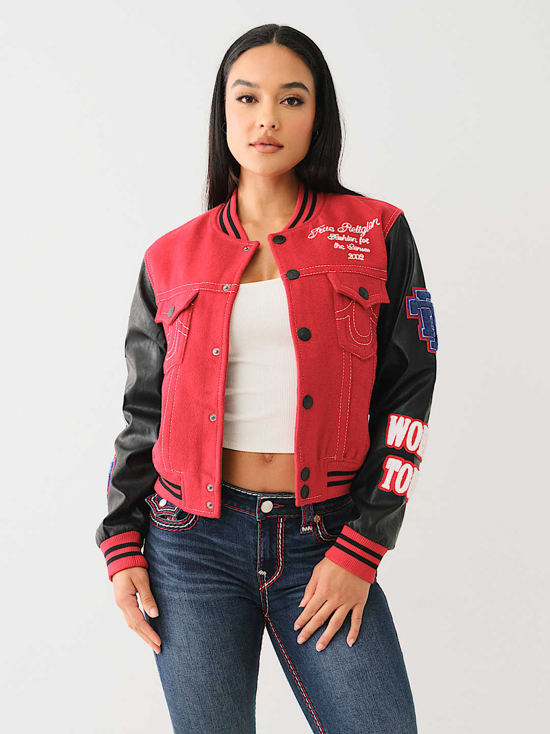 True hot religion varsity jacket