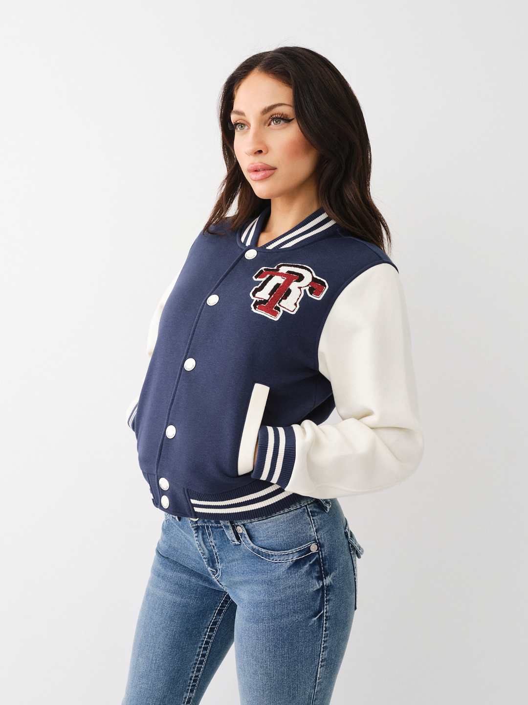 FLEECE PATCH VARSITY JACKET, image 3