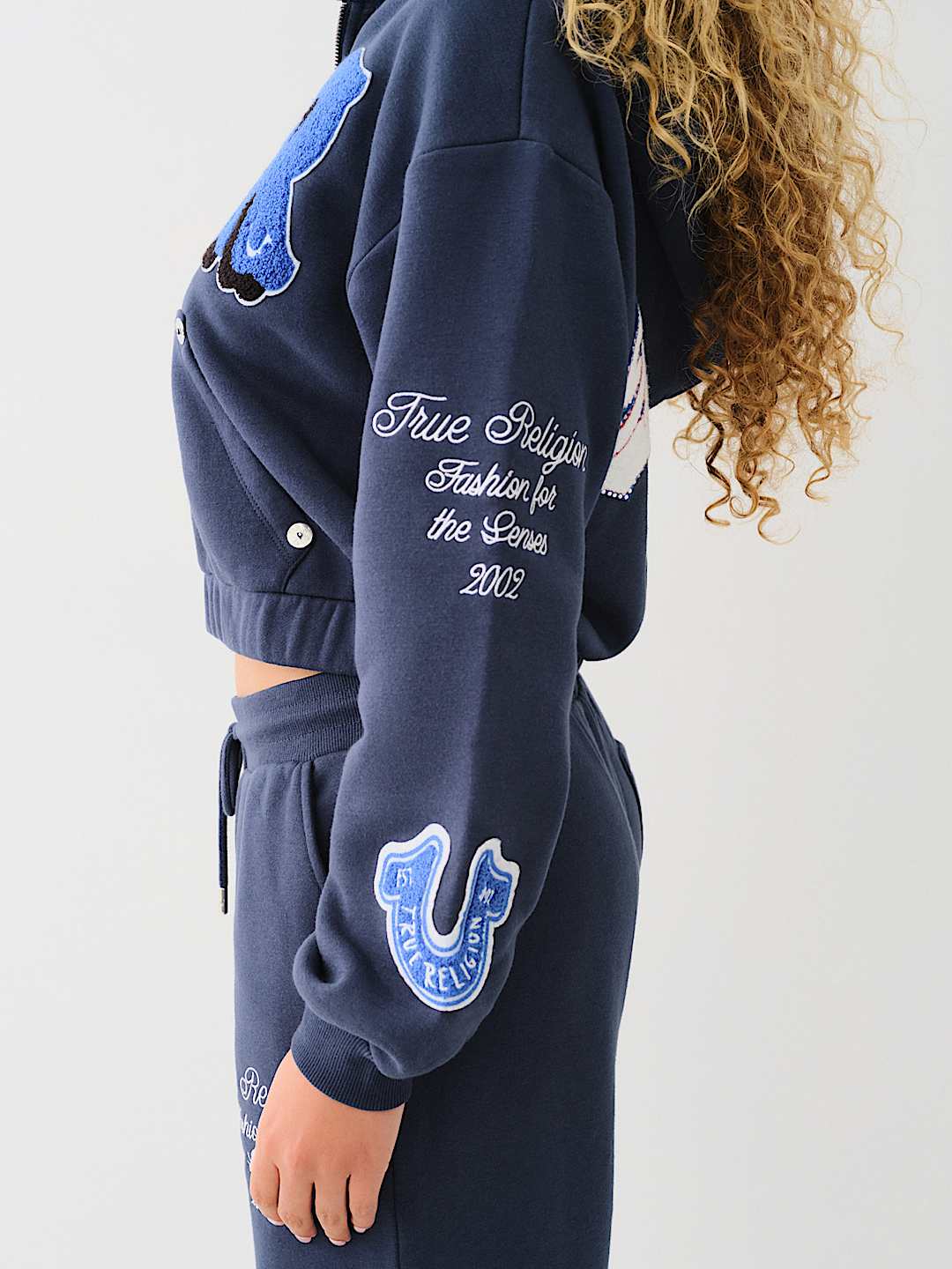 CRYSTAL PATCH ZIP VARSITY HOODIE
