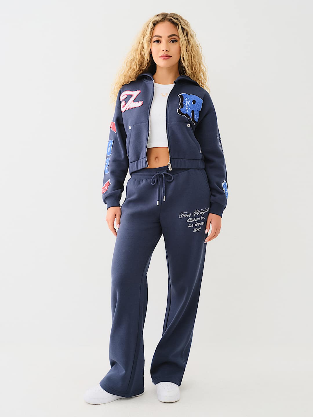 CRYSTAL PATCH ZIP VARSITY HOODIE