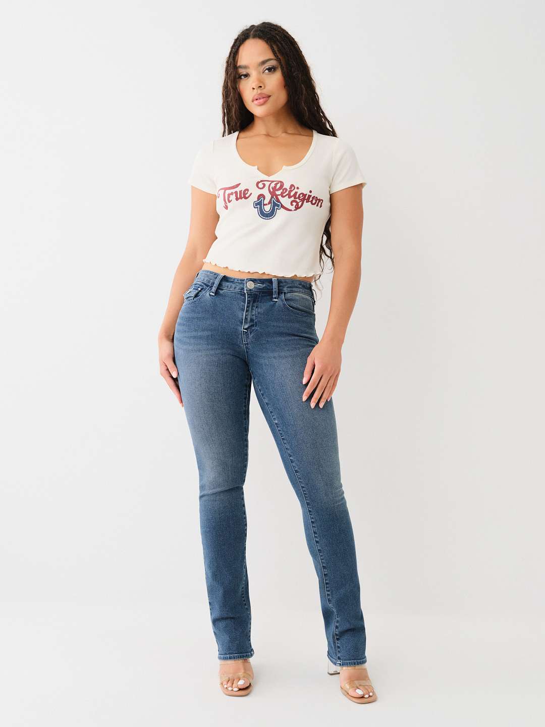 CAMISETA PEQUE&Ntilde;A CON CUELLO EN V CON HENDIDURA Y DOBLADILLO FRUNCIDO, image 4