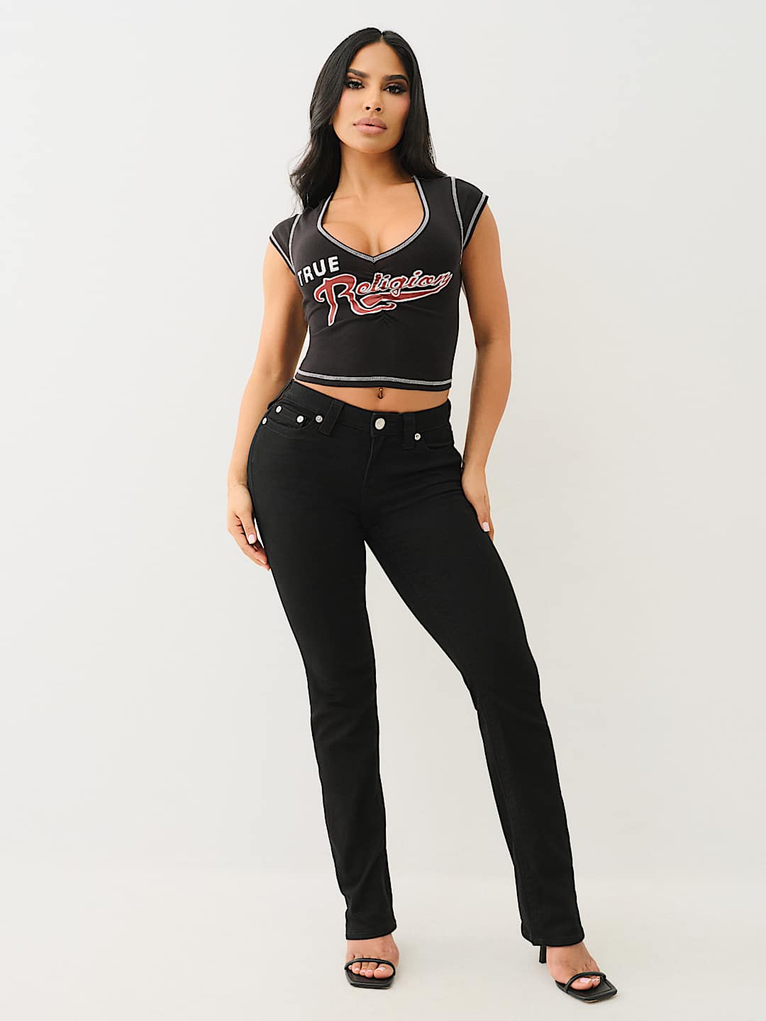 RUCHED CAP SLEEVE LOGO BABY TEE