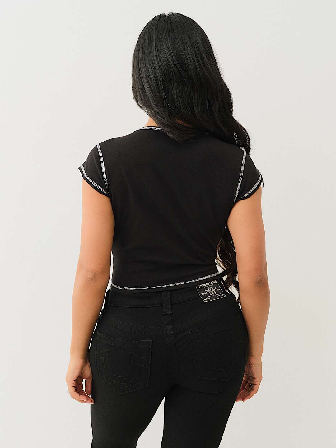 RUCHED CAP SLEEVE LOGO BABY TEE