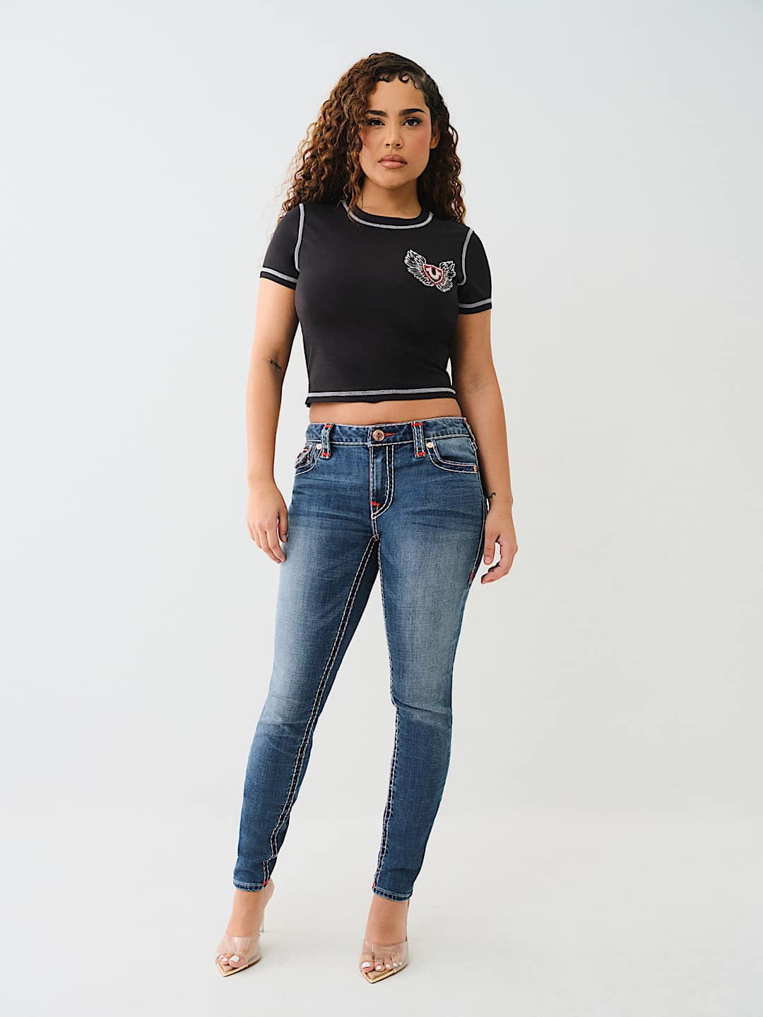 FLATLOCK WINGED CRYSTAL LOGO BABY TEE