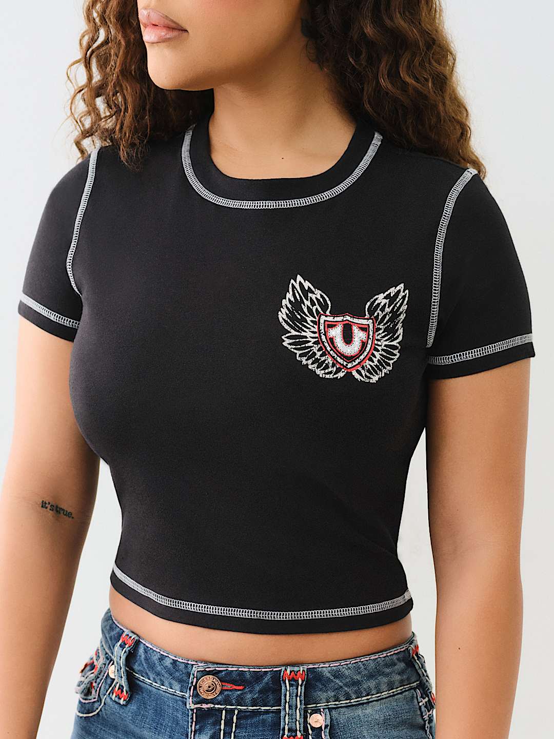 FLATLOCK WINGED CRYSTAL LOGO BABY TEE