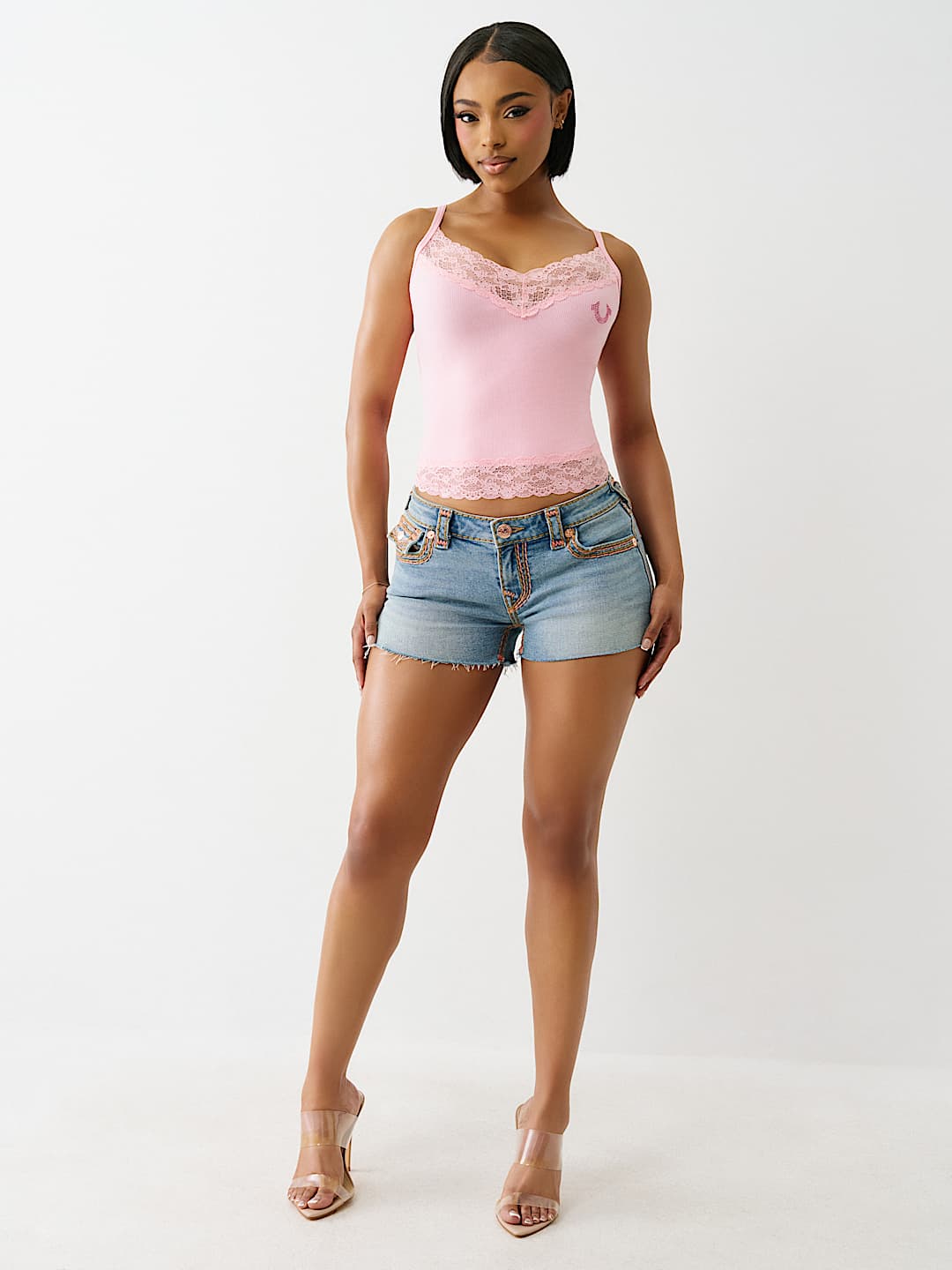 LACE CRYSTAL HORSESHOE CAMI, image 3