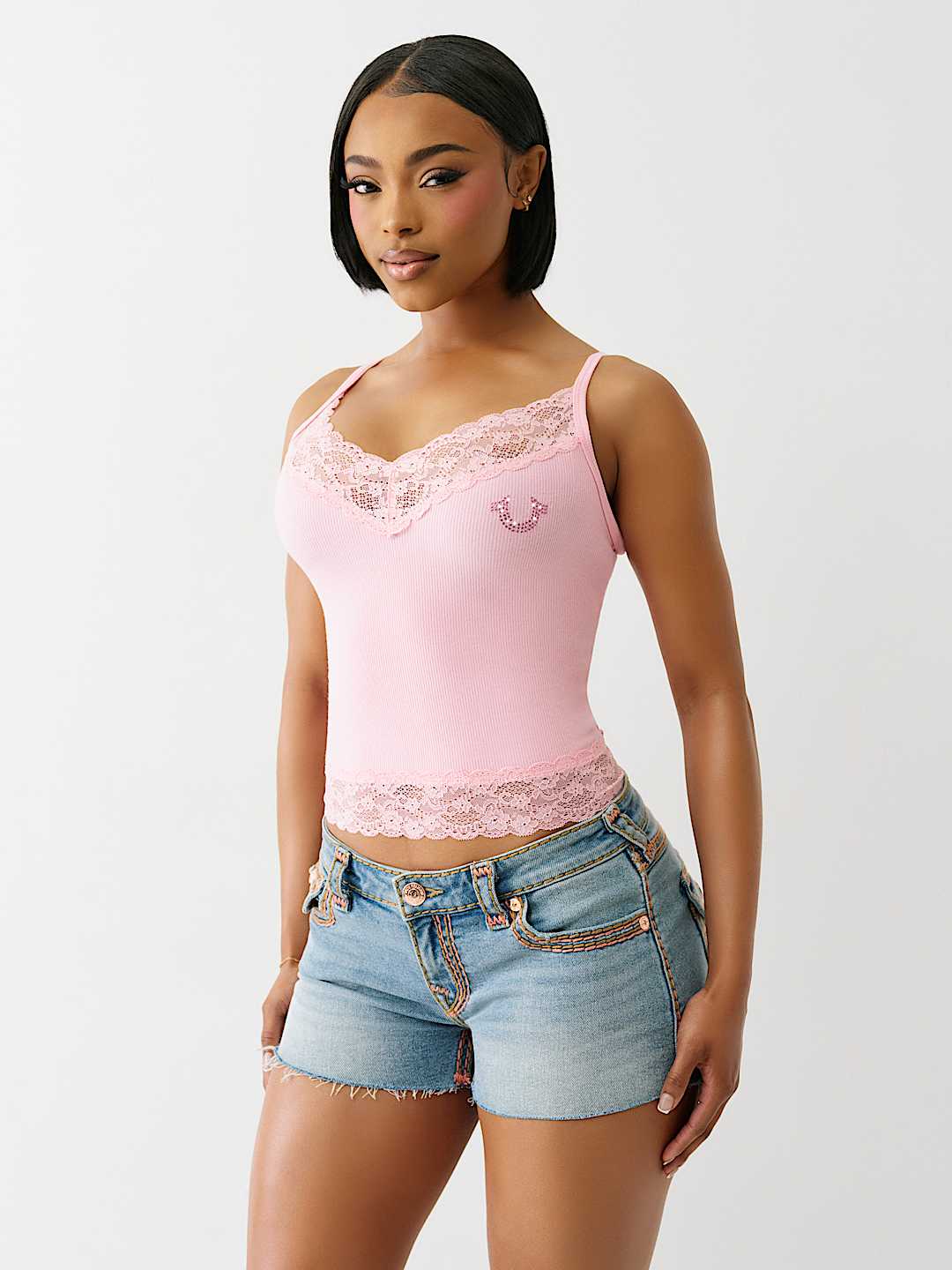LACE CRYSTAL HORSESHOE CAMI, image 4