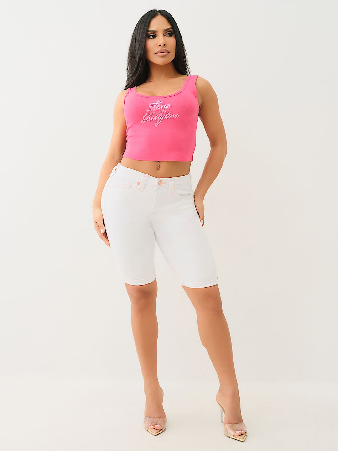 RILEY MID RISE SUPER T ROLLED BERMUDA SHORT