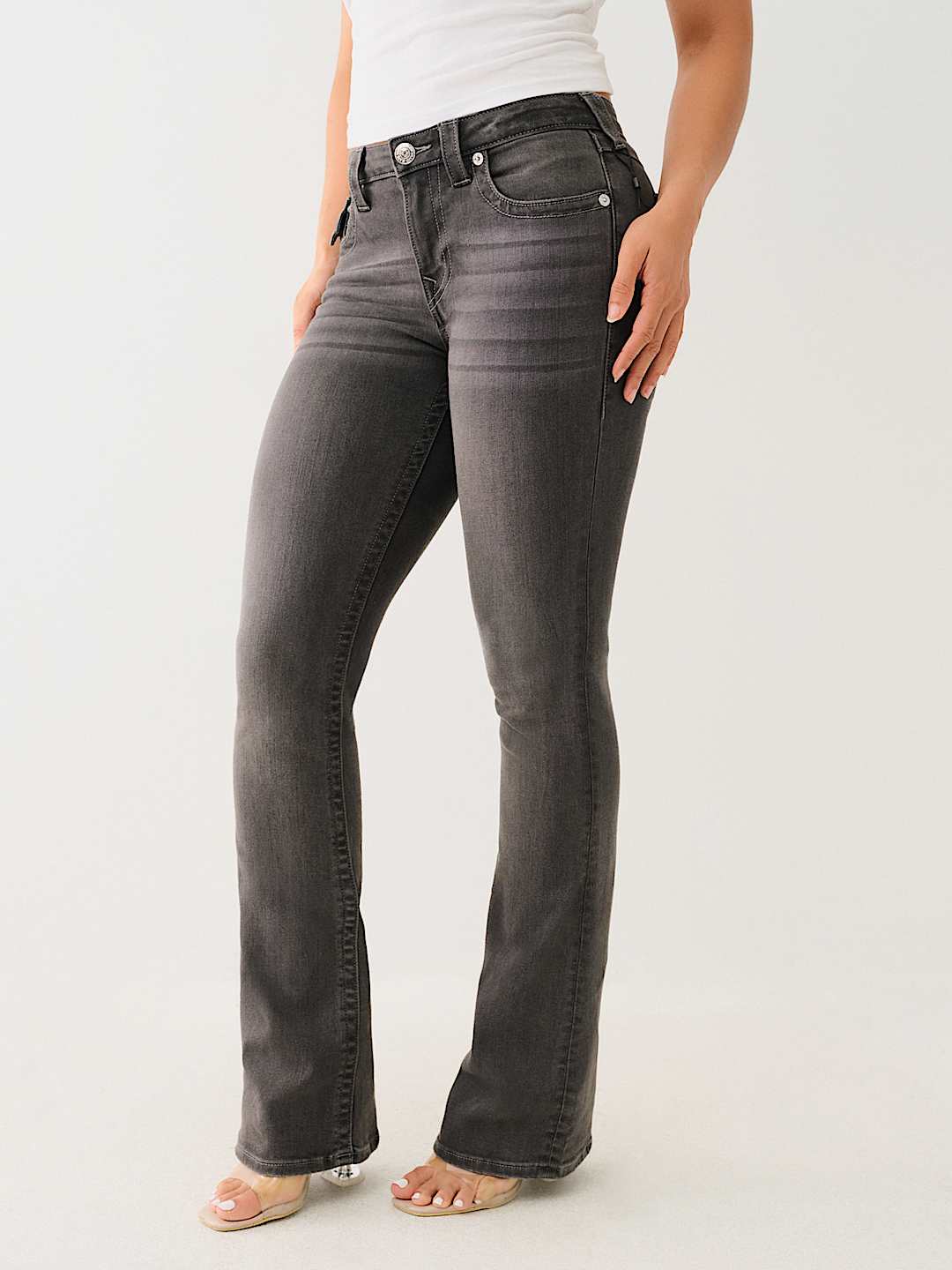 BECCA MID RISE FLAP BOOTCUT JEAN