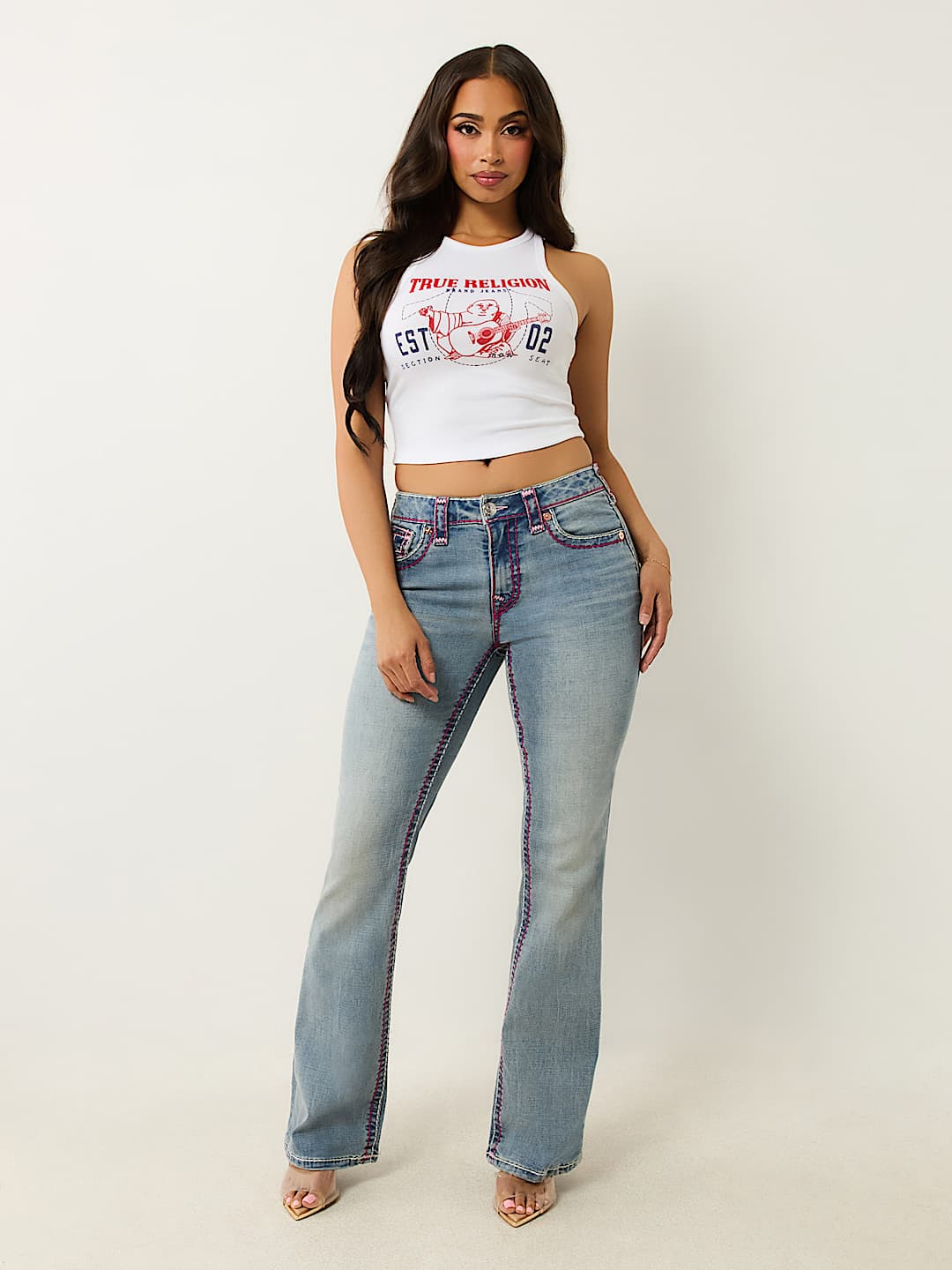 BECCA MID RISE SUPER T BOOTCUT JEAN