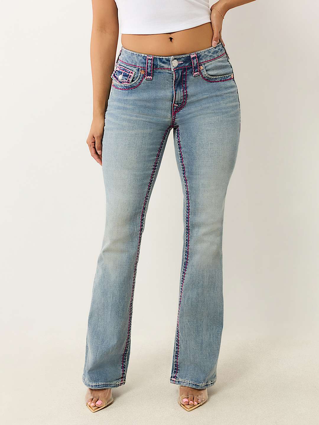 BECCA MID RISE SUPER T BOOTCUT JEAN