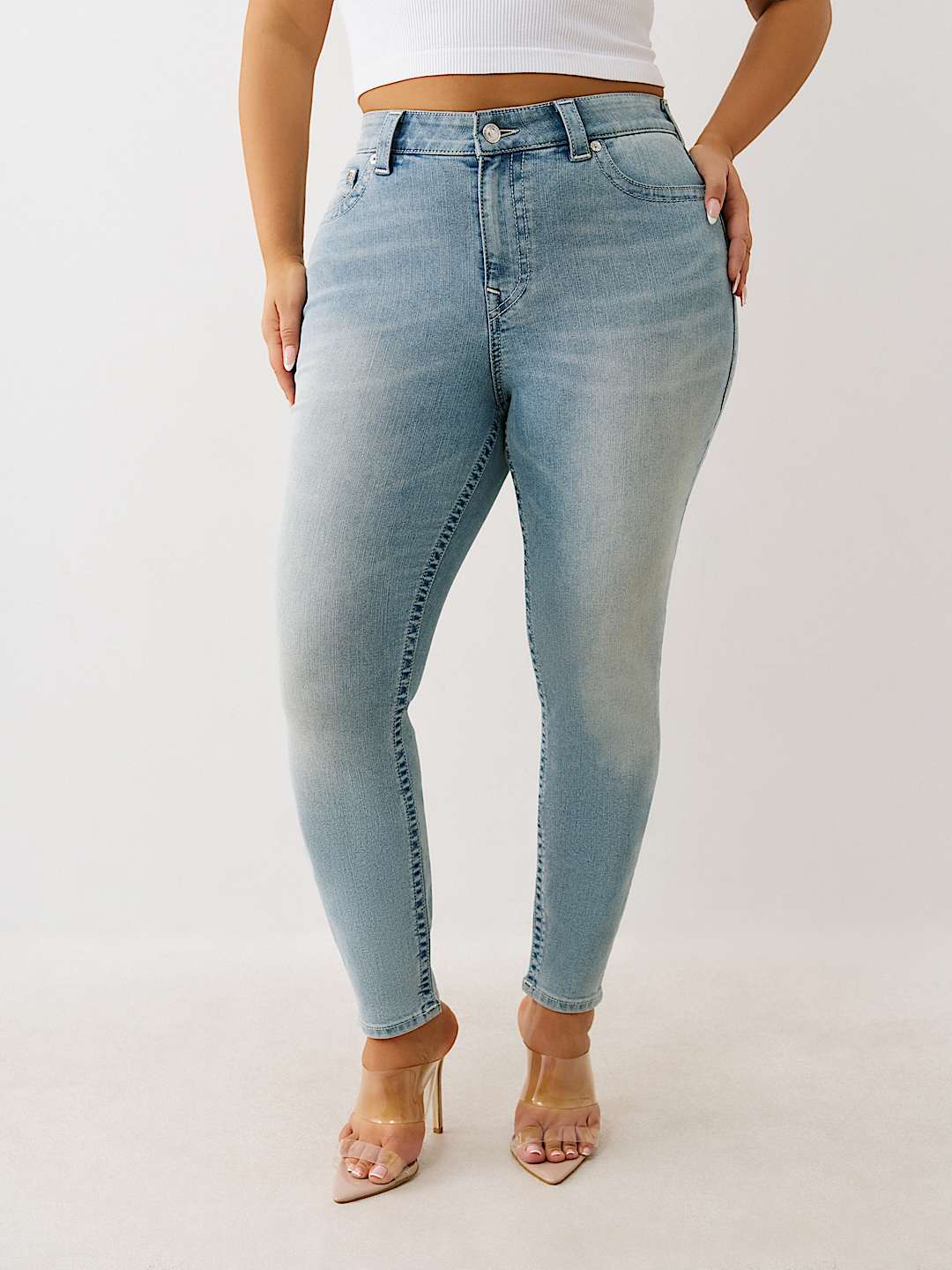Женские джинсы True Religion Jennie Plus, скинни средней посадки, Peak Spot