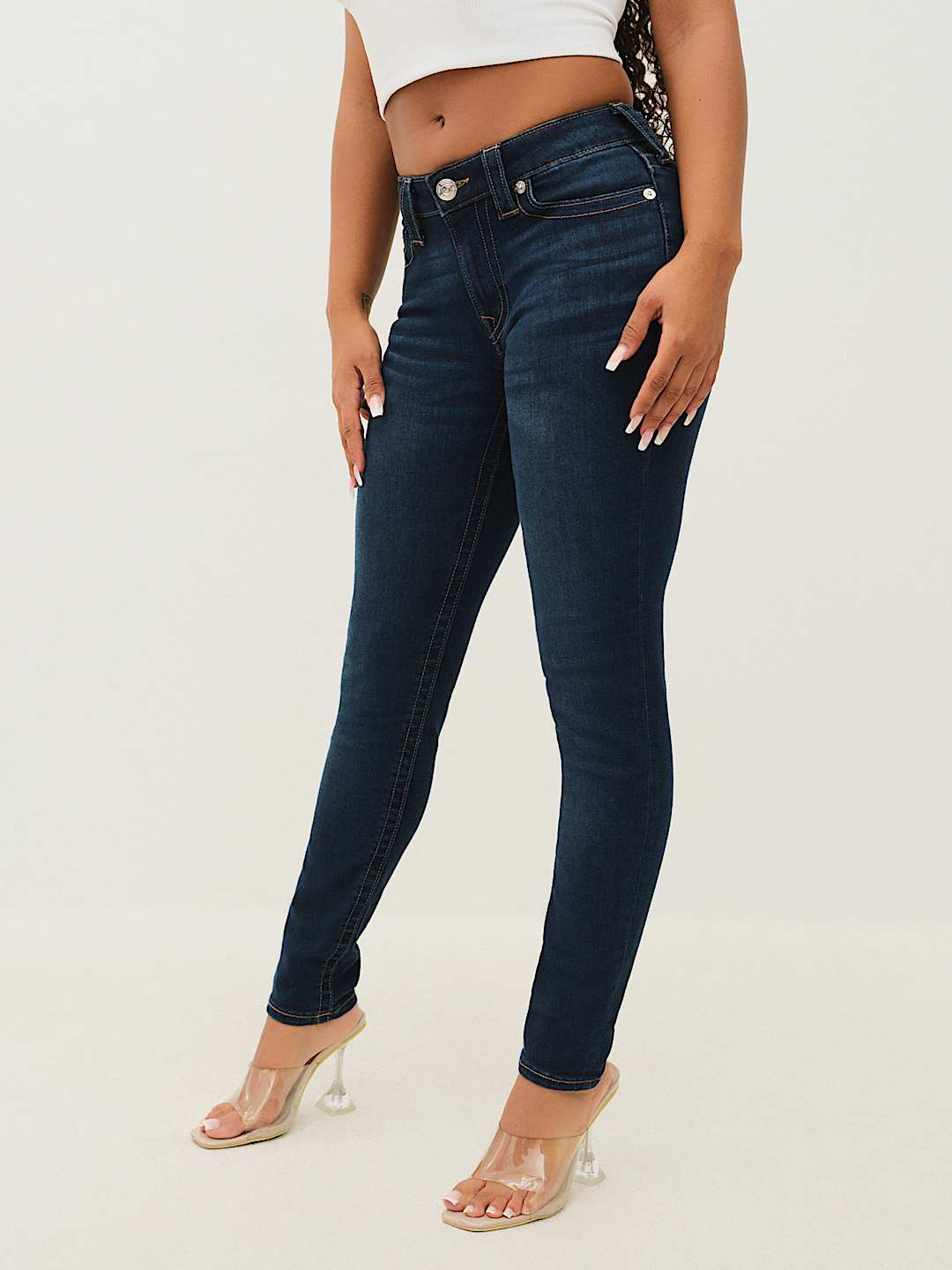 True Religion Halle offers Mid-rise Super Skinny Jeans‎