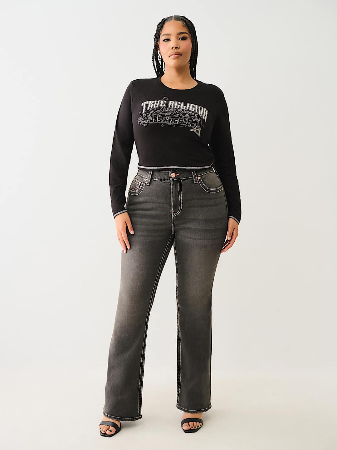 PLUS BECCA HIGH RISE BIG T BOOTCUT JEAN, image 2