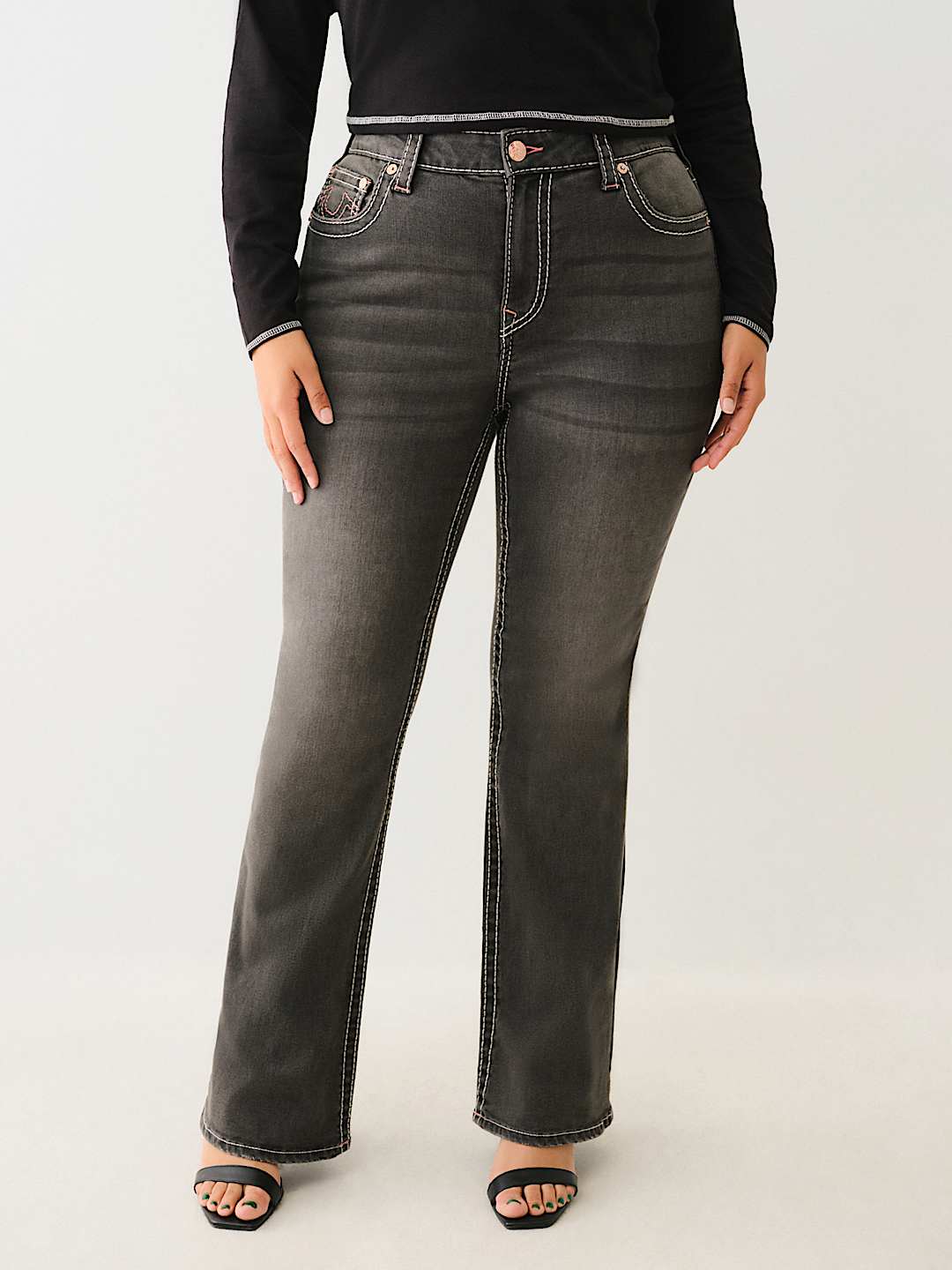 PLUS BECCA HIGH RISE BIG T BOOTCUT JEAN, image 3
