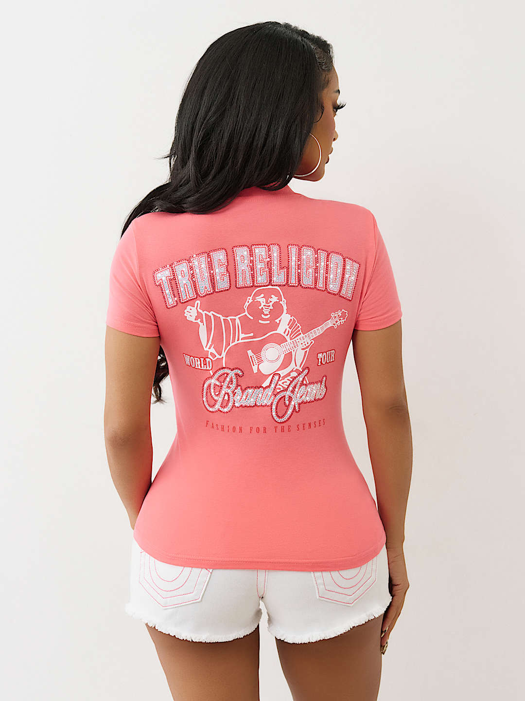 CRYSTAL BUDDHA V NECK TEE