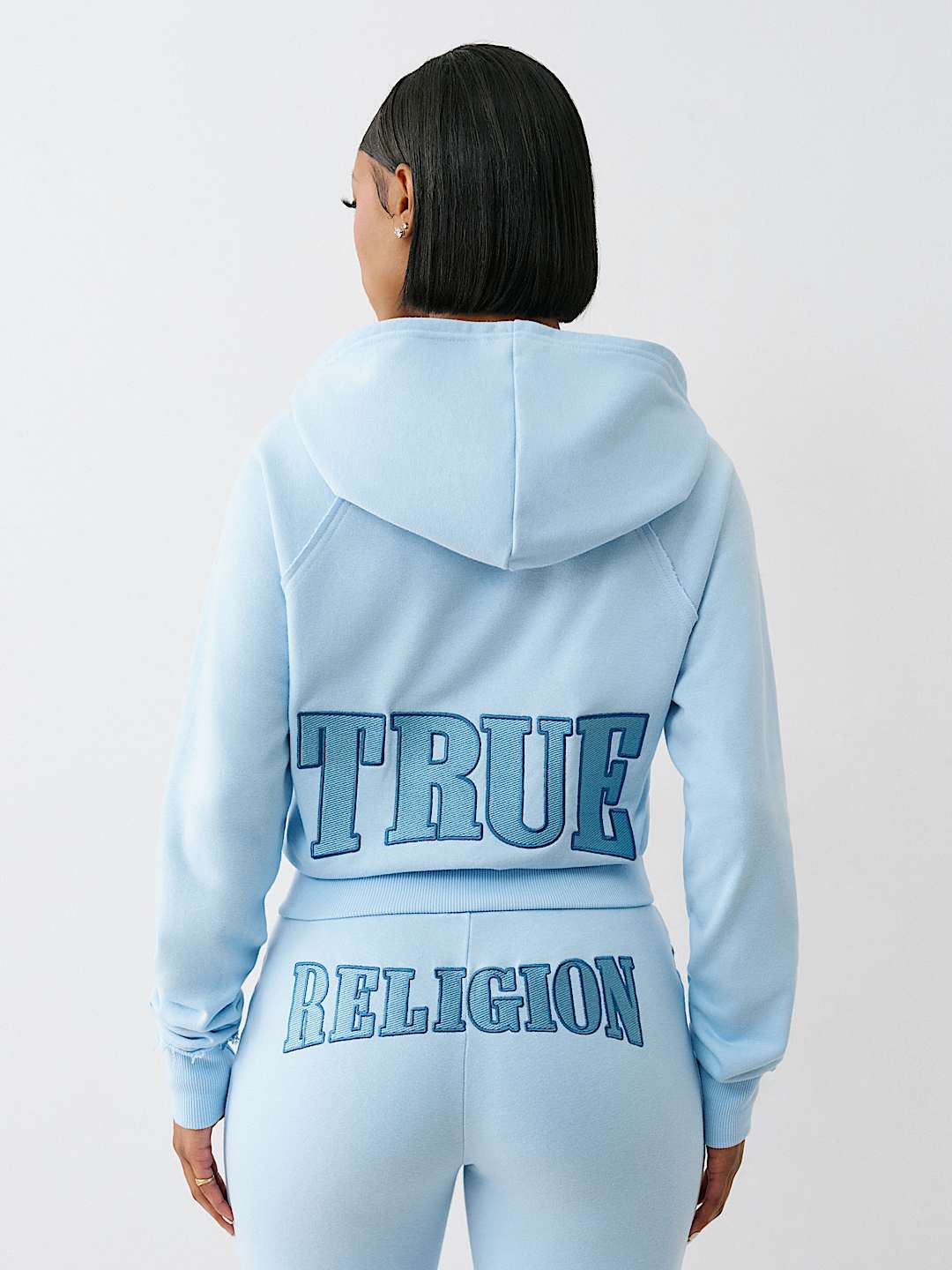 EMBROIDERED TERRY V NOTCH HOODIE