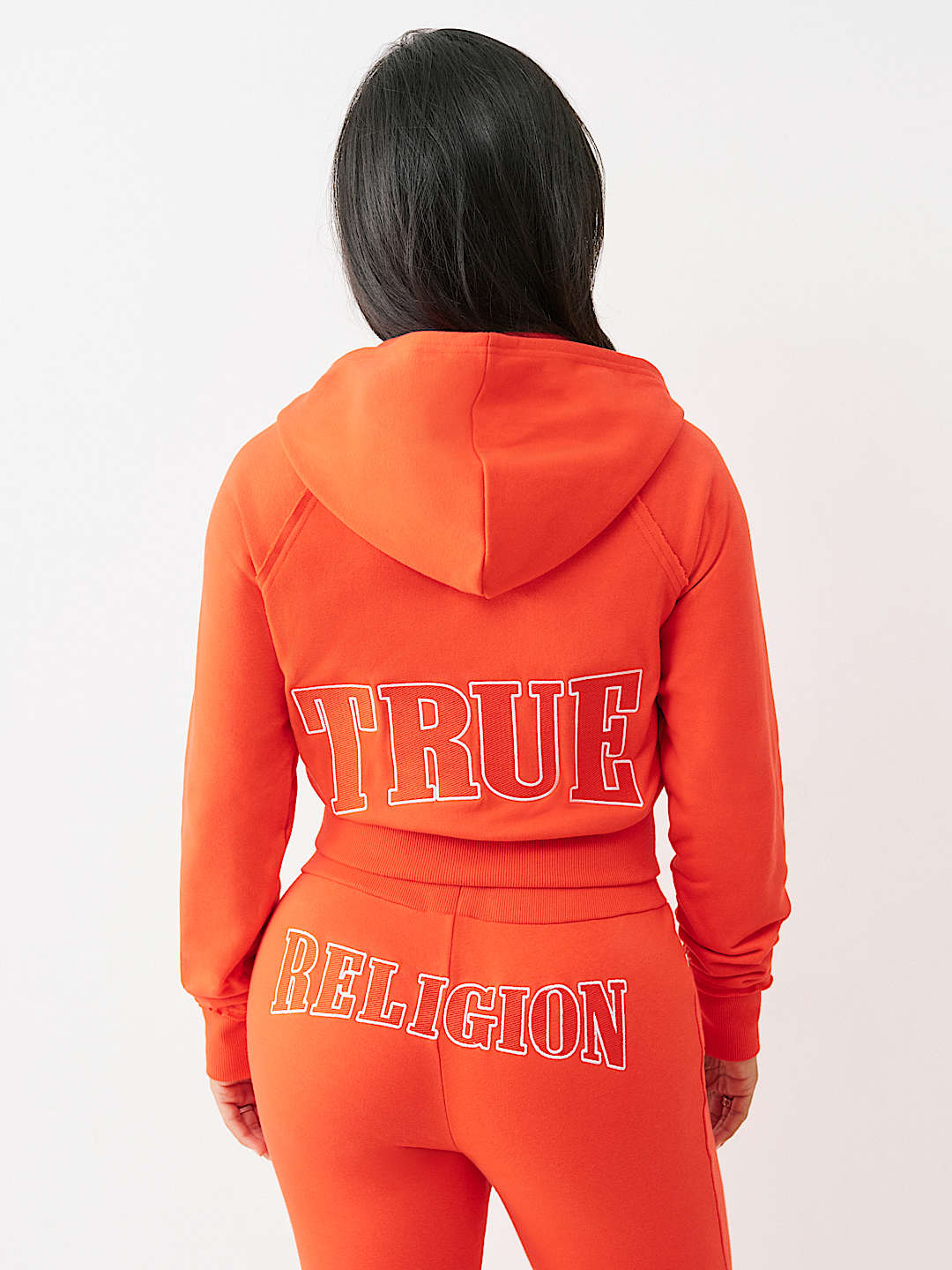 EMBROIDERED TERRY V NOTCH HOODIE