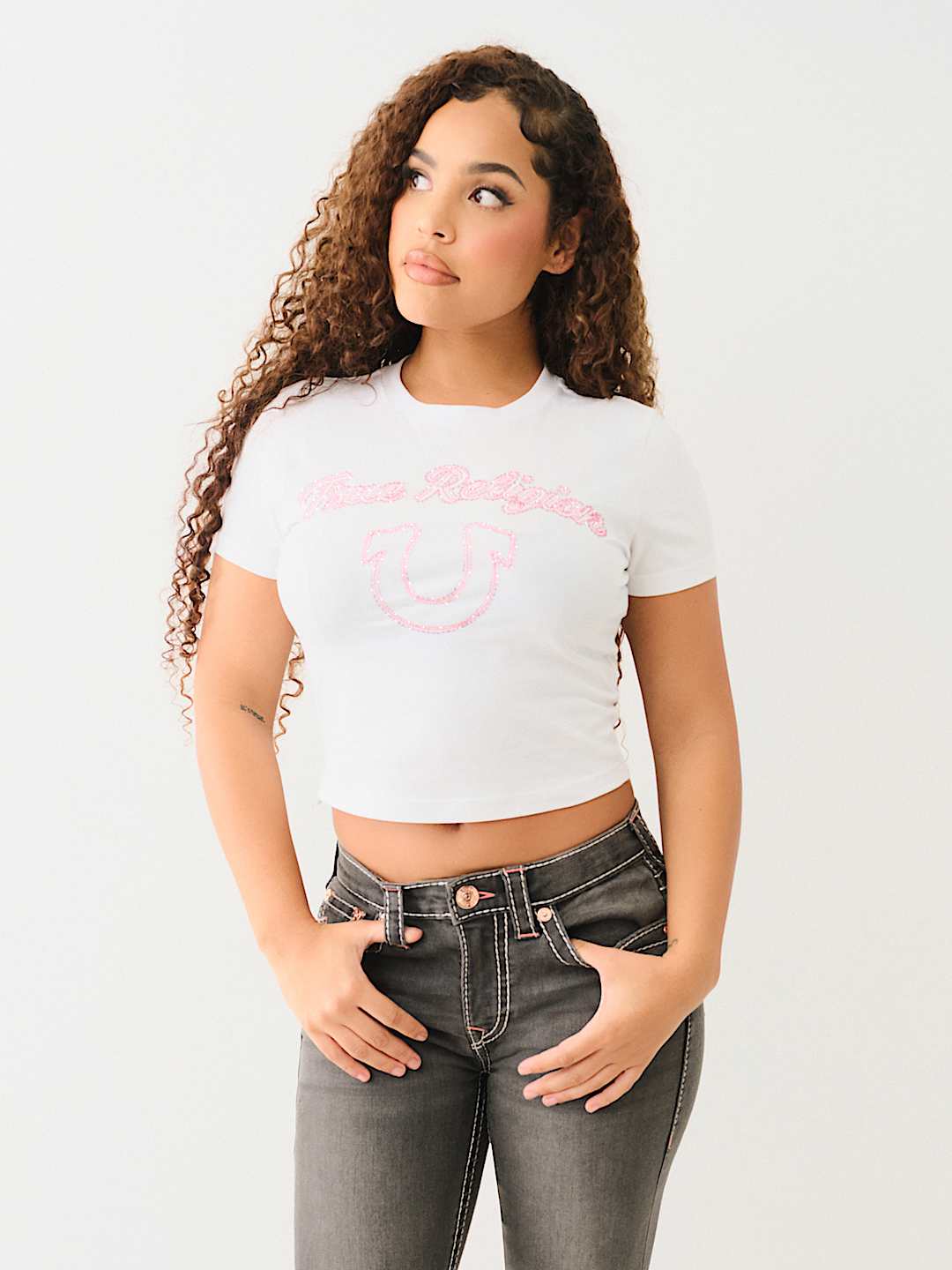 CRYSTAL LOGO SHORT SLEEVE BABY TEE, image 1