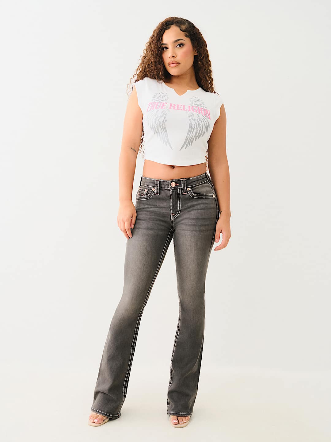 CRYSTAL LOGO WINGED NOTCH BABY TEE, image 2