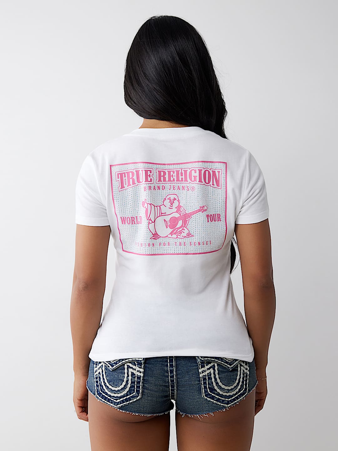 CRYSTAL WORLD TOUR V NECK TEE