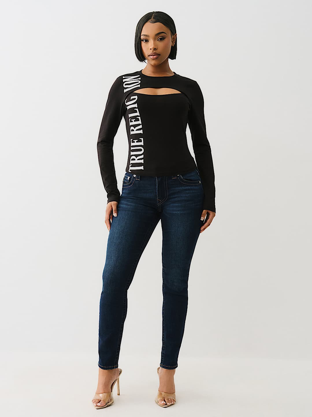 LONG SLEEVE KEYHOLE LOGO TOP