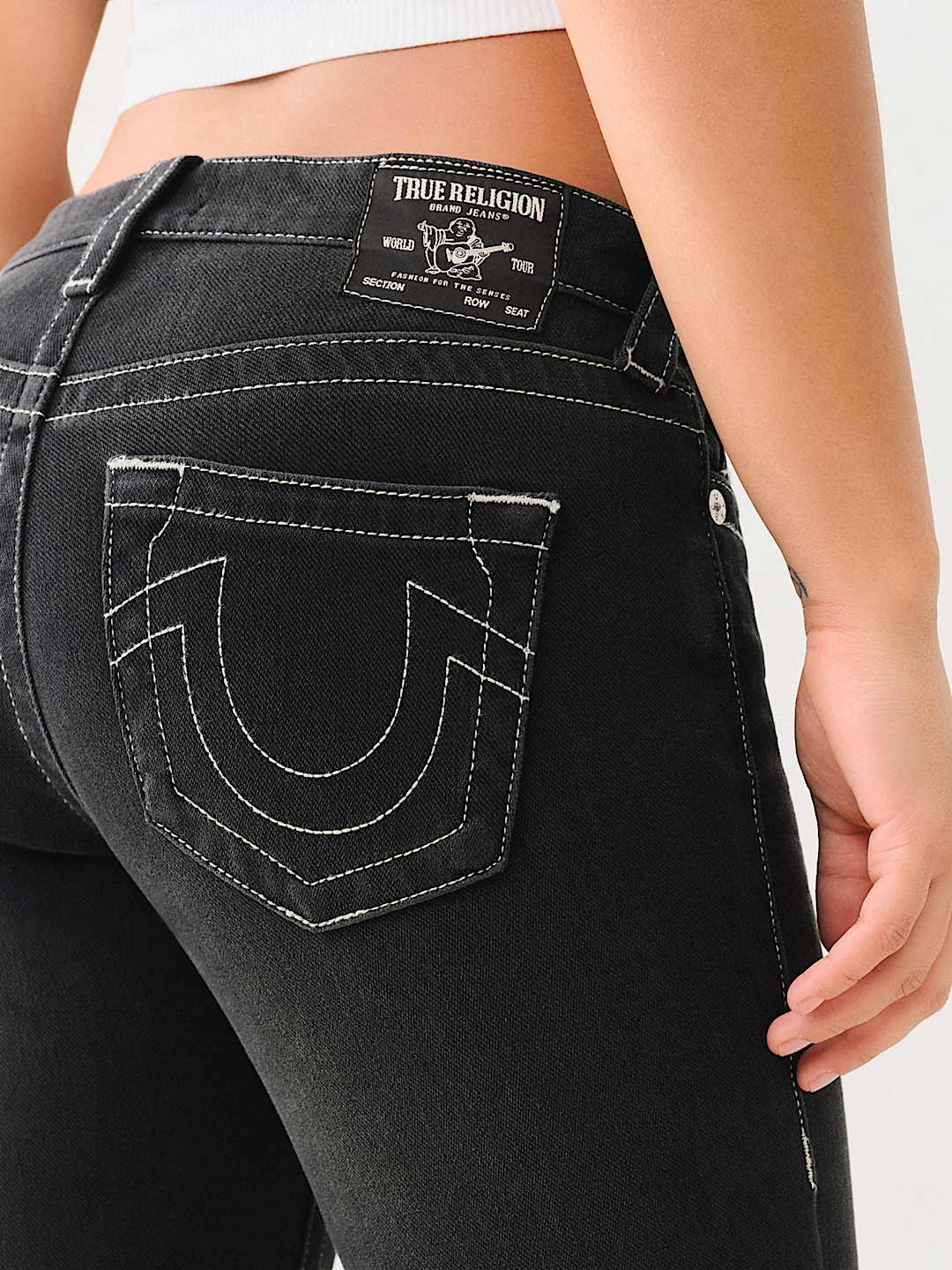 JENNIE BLACK TERRY MID RISE CURVY SKINNY PANT, image 4