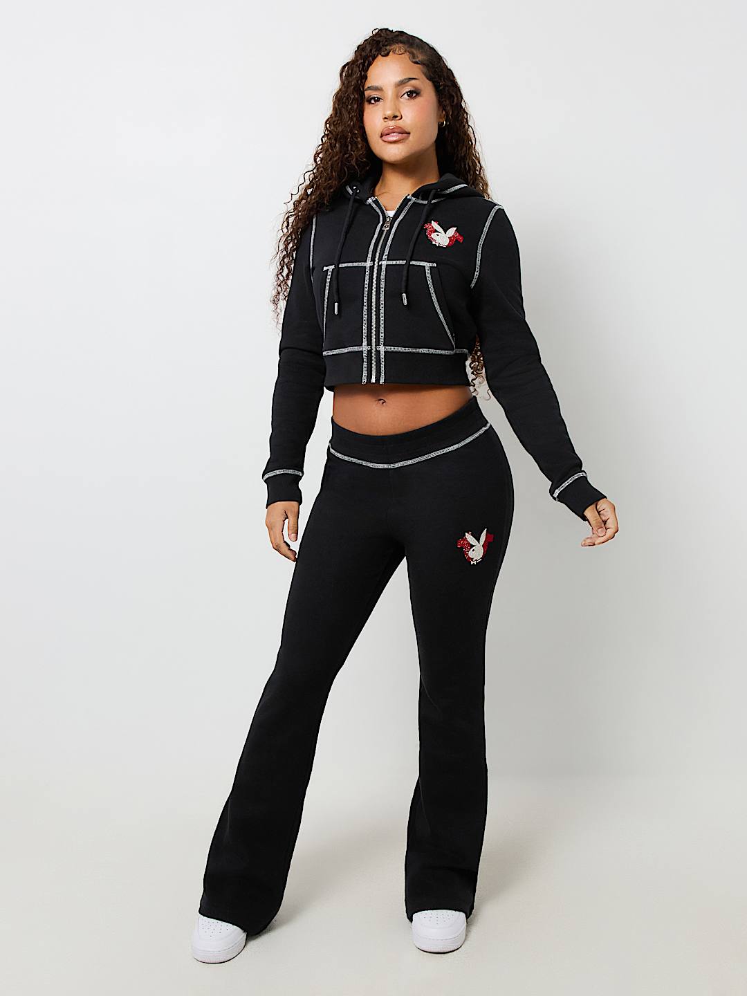 PLAYBOY X TRUE RELIGION CRYSTAL BOOTCUT SWEAT PANT