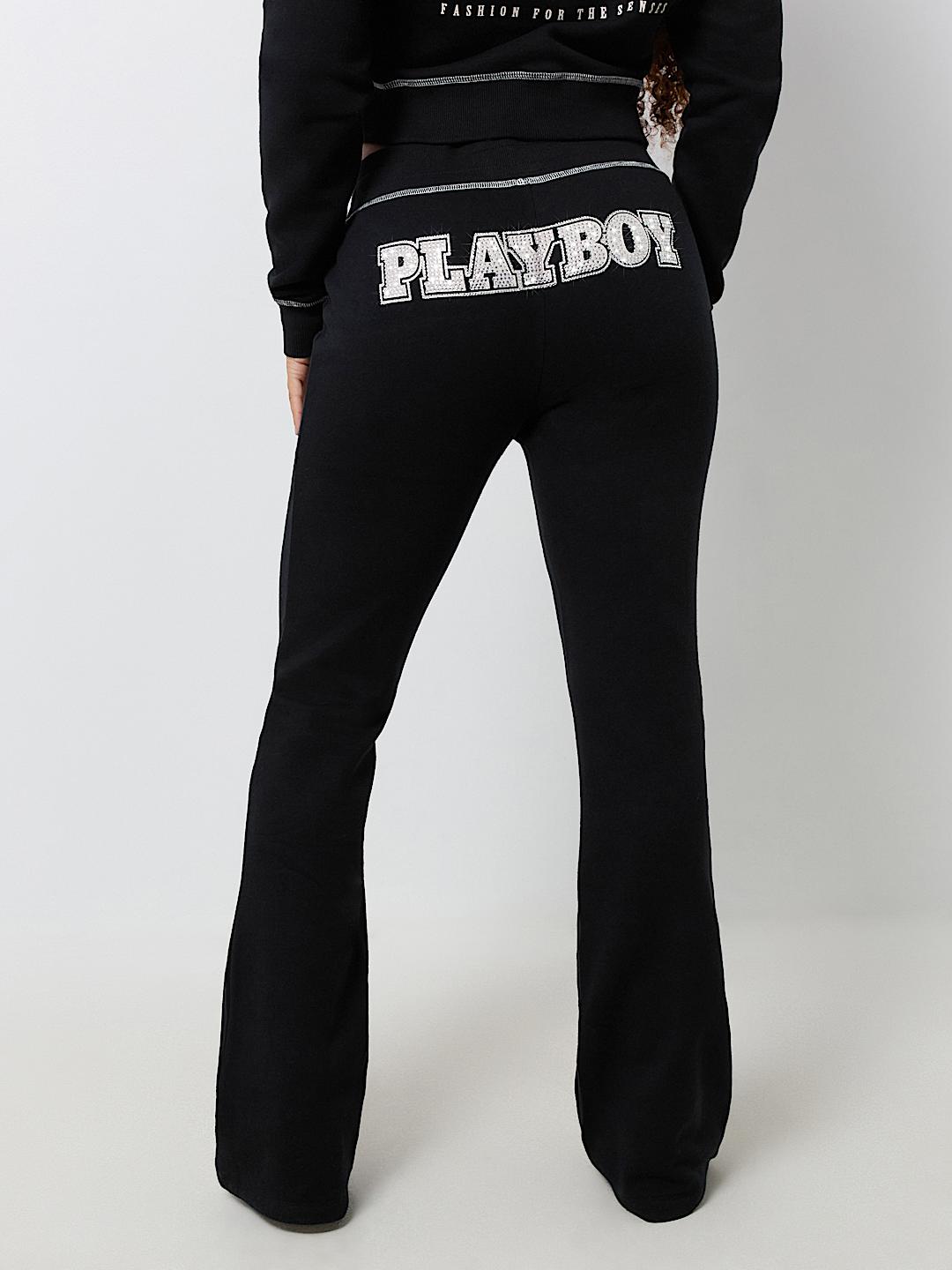 PLAYBOY X TRUE RELIGION CRYSTAL BOOTCUT SWEAT PANT