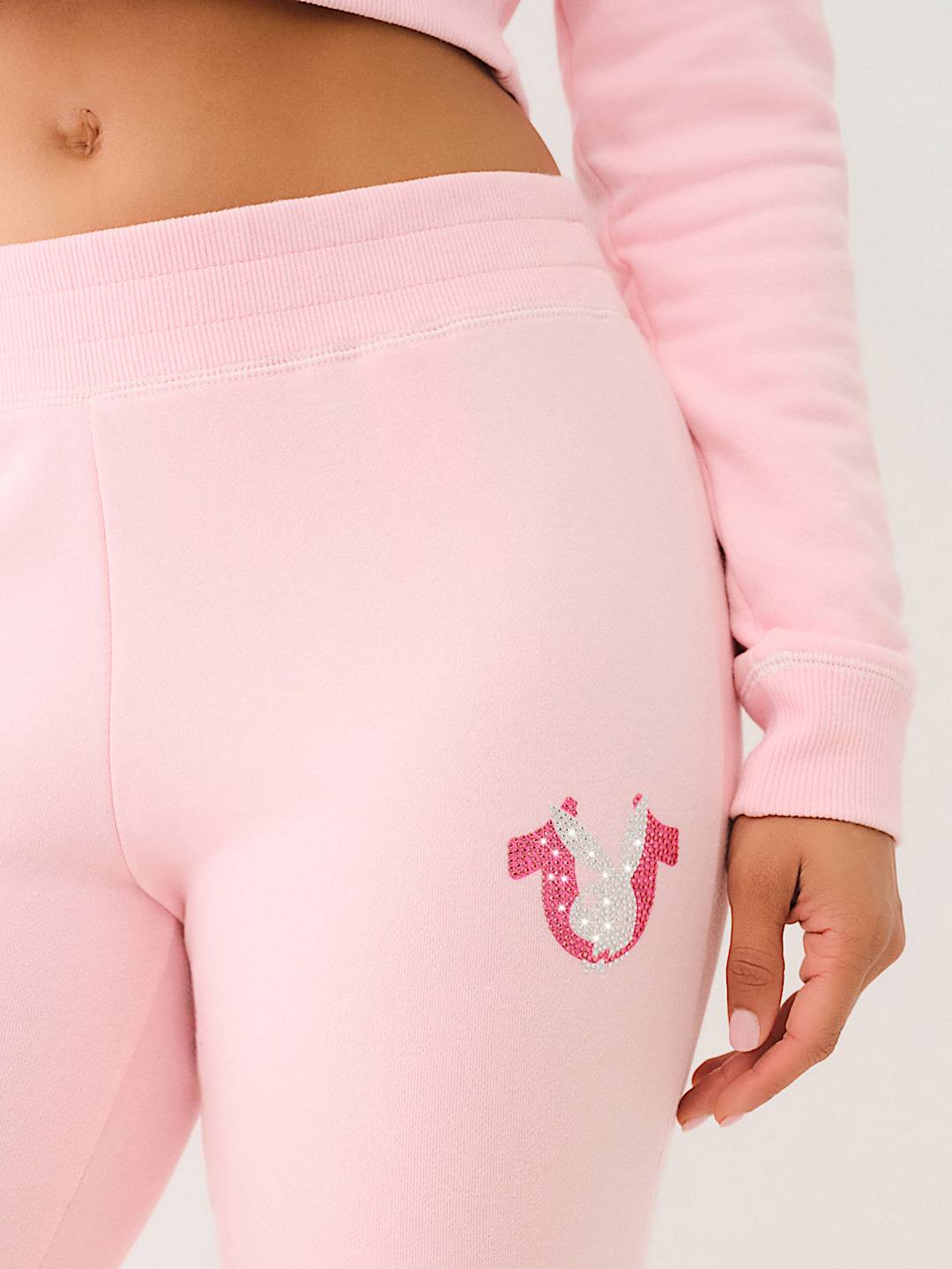PLAYBOY X TRUE RELIGION CRYSTAL BOOTCUT SWEAT PANT