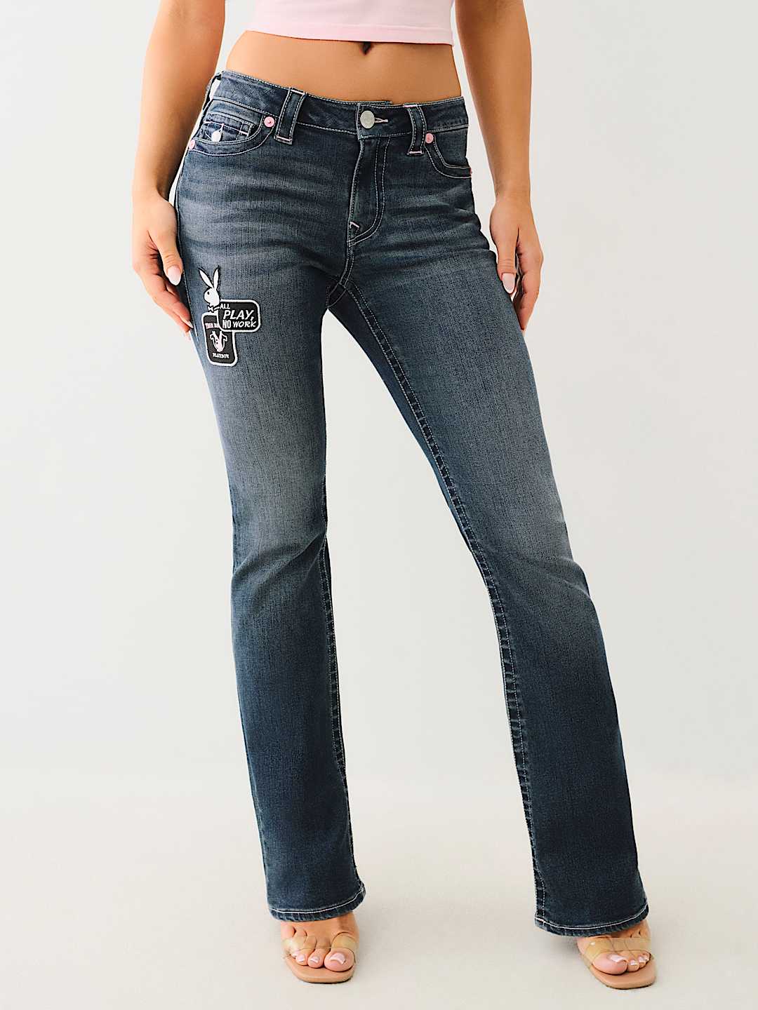 PLAYBOY X TRUE RELIGION BECCA MID RISE BOOTCUT JEAN