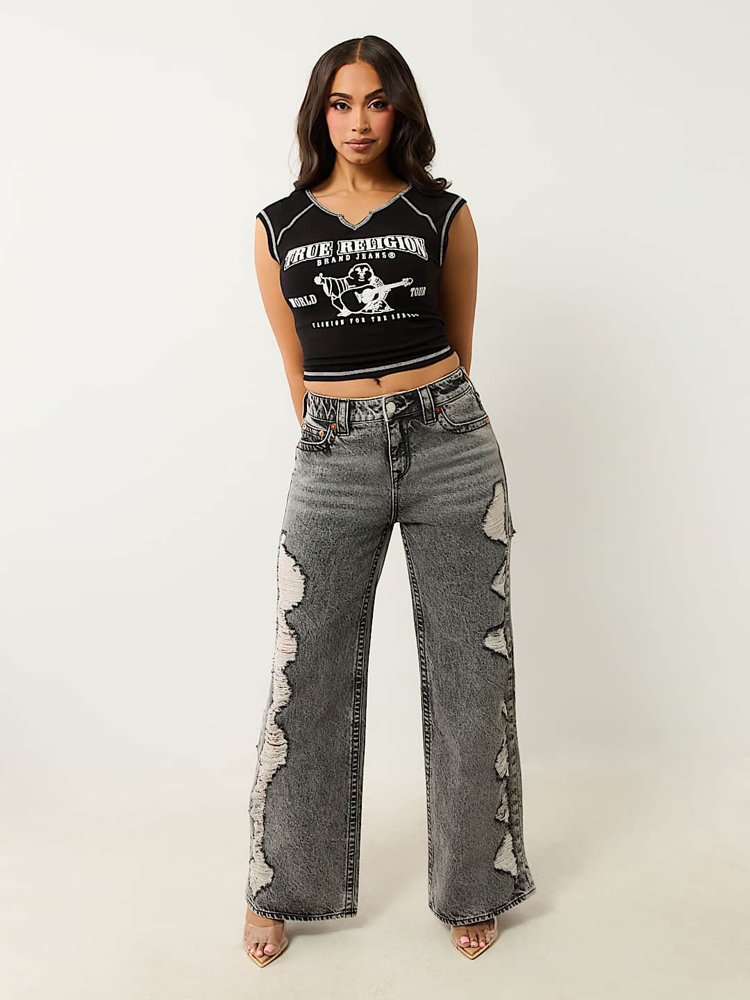 RIBBED WORLD TOUR NOTCH BABY TEE