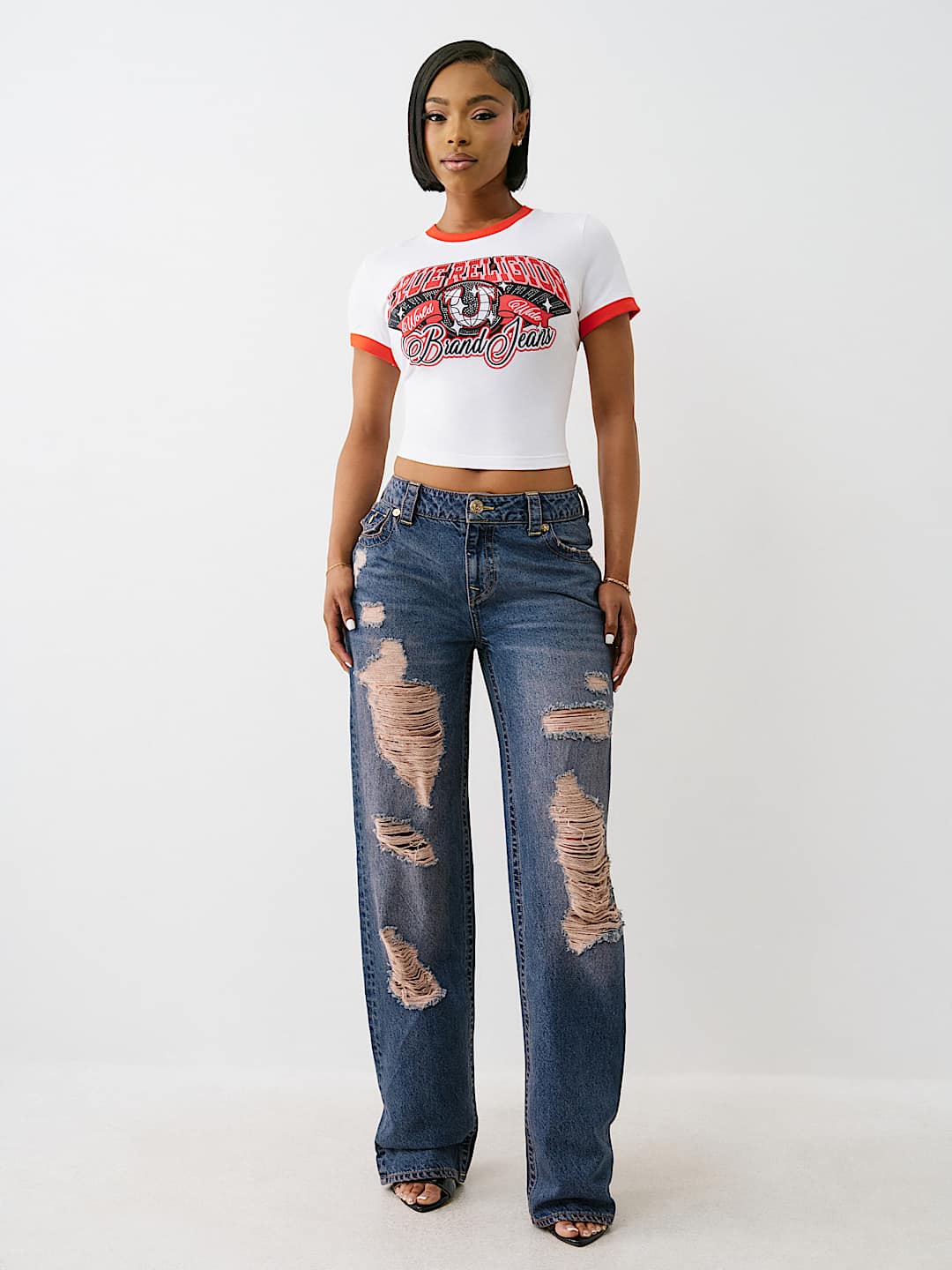 CRYSTAL LOGO RINGER BABY TEE