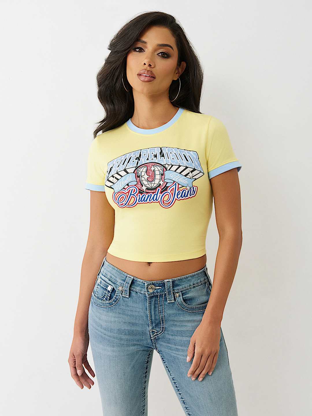 CRYSTAL LOGO RINGER BABY TEE