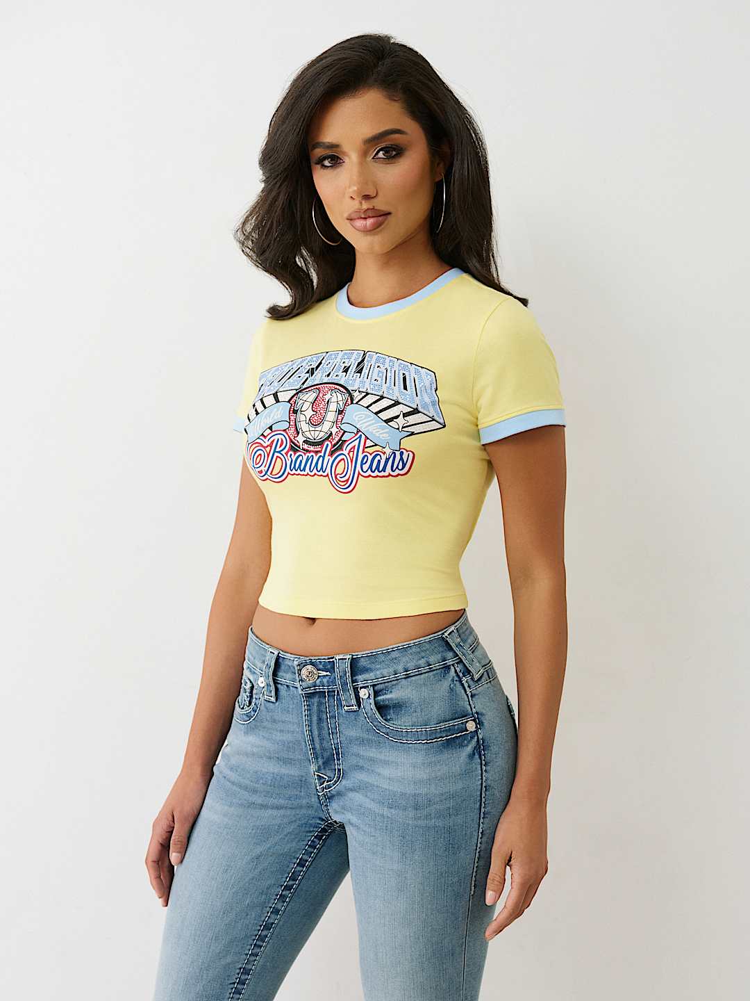 CRYSTAL LOGO RINGER BABY TEE