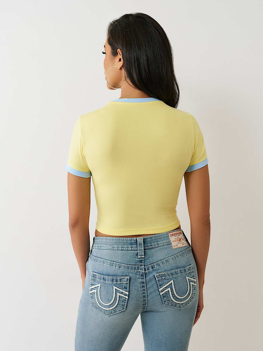 CRYSTAL LOGO RINGER BABY TEE