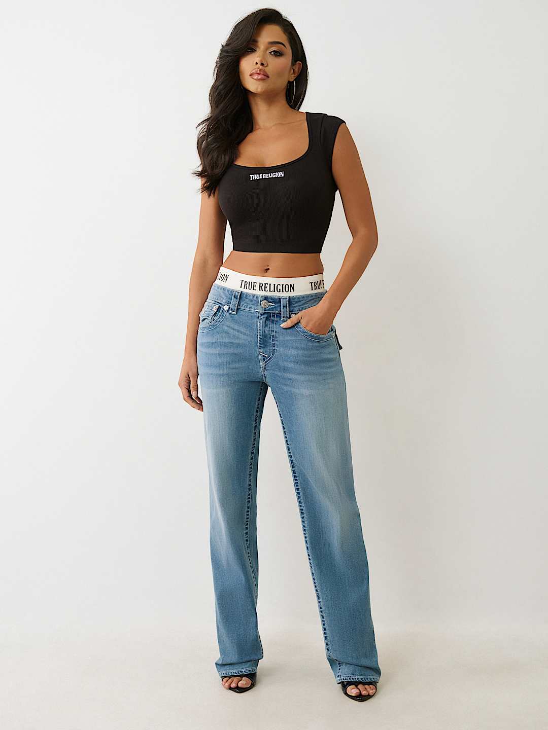 【TRUE RELIGION】★ジーンズ★ RICKI DETACHABLE BOXER JEAN RICKI DETACHABLE BOXER RELAXED JEAN - Beach Fire Medium Wash