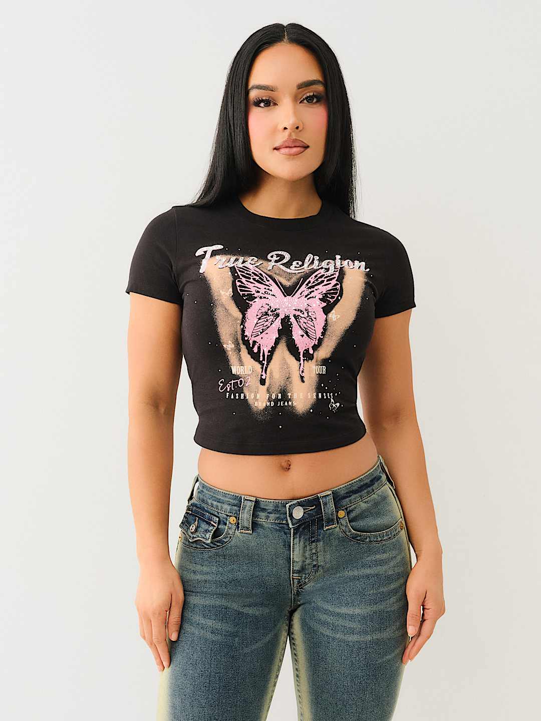 CRYSTAL BUTTERFLY BABY TEE